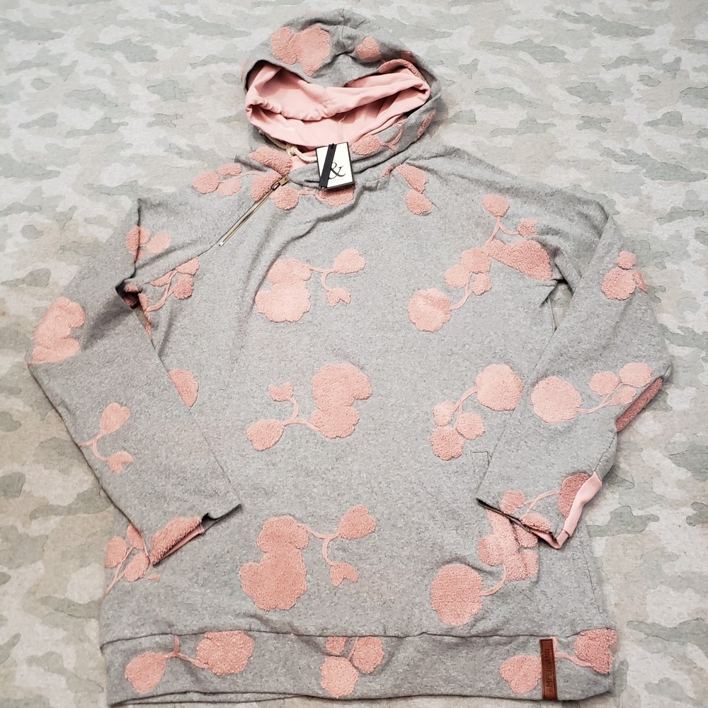 Ampersand Avenue Sweatshirt Womens 2XL Gray Pullover Hoodie Pockets NWT